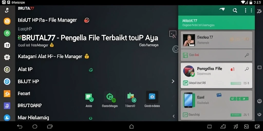 Antarmuka pengguna BRUTAL77 yang sederhana dan intuitif untuk pengelolaan file.