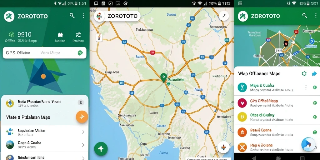 Tampilan antarmuka aplikasi ZOROTOTO untuk navigasi offline.