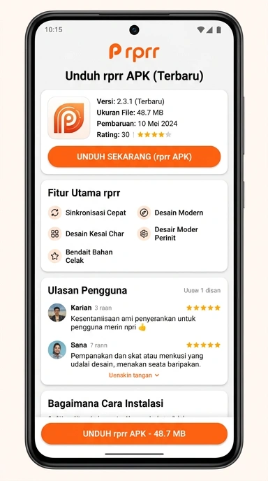 Tampilan halaman APK rprr