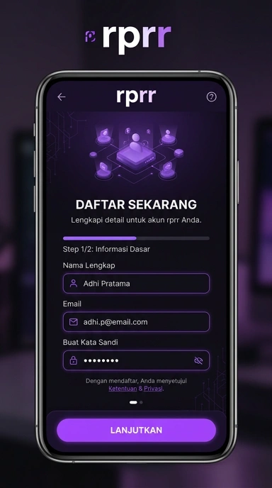 Tampilan halaman daftar rprr