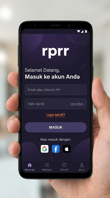 Tampilan halaman login rprr